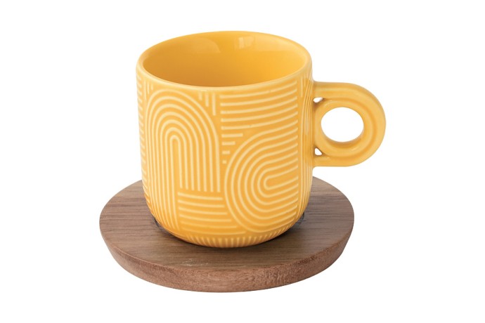 Набор из 4-х чашек Радуга, мятная, морская волна, красная и жёлтая, 0,11 л. Easy Life