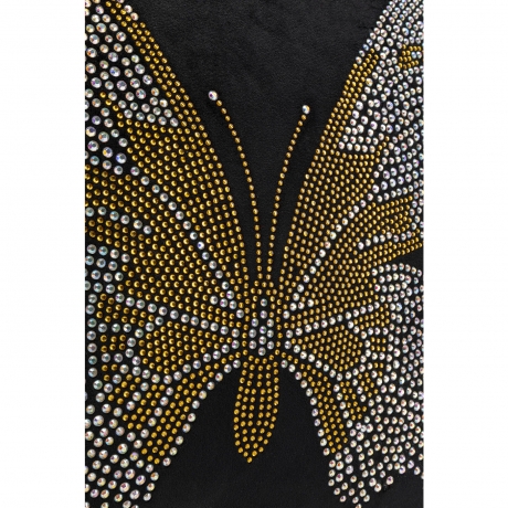 Подушка Butterfly, 45х45х8, Бархат, Хлопок, Стекло, Черный