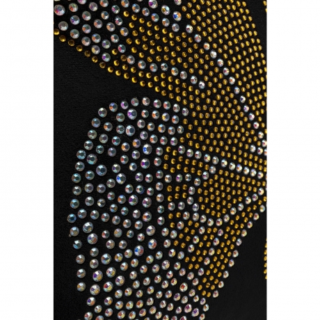 Подушка Butterfly, 45х45х8, Бархат, Хлопок, Стекло, Черный