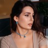 Серьги Aquamarine A2110SW-E04.22 BL/S Fiore Luna 	
