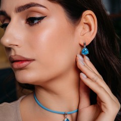 Серьги Aquamarine A2110SW-E04.22 BL/S Fiore Luna