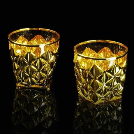 Стаканы, 350 мл. GOLDEN DREAM, набор 2 шт, хрусталь/золото 24К