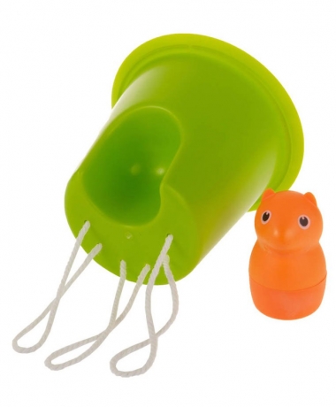 Горшок самополивающийся Log&Squirrel белый/зеленый