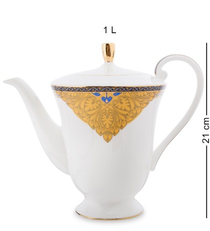JK-195 Чайный сервиз 15 пр. на 6 перс. "Золотой Палермо" (Gold Palermo Pavone)