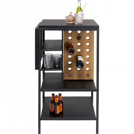Стеллаж барный Binasco, 93х105х56 см. Пихта, Сталь, Черный