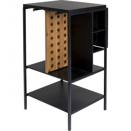 Стеллаж барный Binasco, 93х105х56 см. Пихта, Сталь, Черный