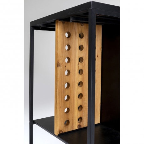 Стеллаж барный Binasco, 93х105х56 см. Пихта, Сталь, Черный