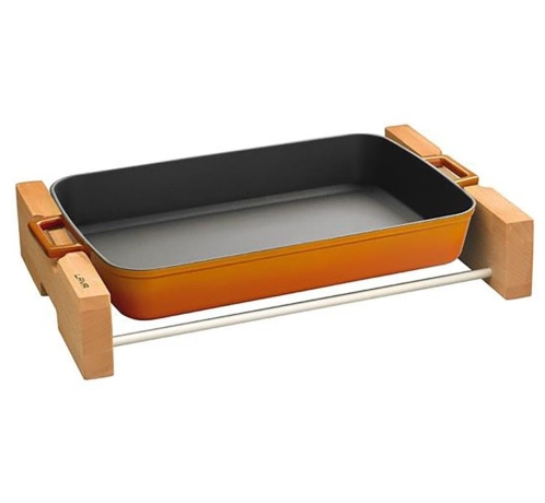 Прямоугольное блюдо, 26х40 см. для сервировки оранжевого цвета Lava