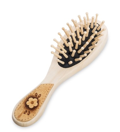 BST-328/1 Массажная расческа деревянная "Бабочка" (береста)