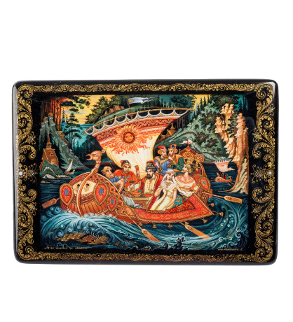 ШК-30/ 54 Шкатулка "Из-за острова на стрежень.." худ. Романова Е.