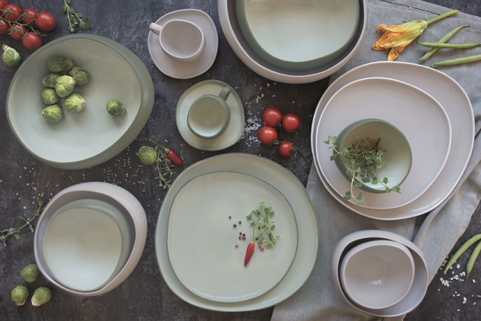 Чашка с блюдцем Organica, серая, 0,09 л. Easy Life