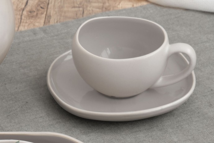 Чашка с блюдцем Organica, серая, 0,09 л. Easy Life