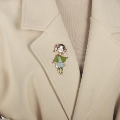 Брошь Девочка в манто XZ0989.22 BL/G Shadore