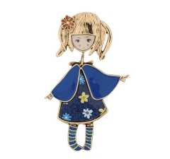 Брошь Девочка в манто XZ0989.22 BL/G Shadore