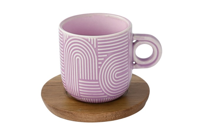 Набор из 4-х чашек Радуга, сиреневая, зелёная, розовая и жёлтая, 0,11 л. Easy Life