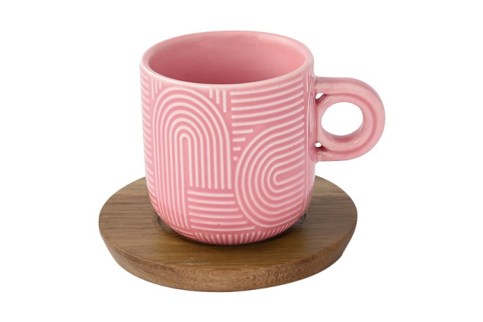 Набор из 4-х чашек Радуга, сиреневая, зелёная, розовая и жёлтая, 0,11 л. Easy Life