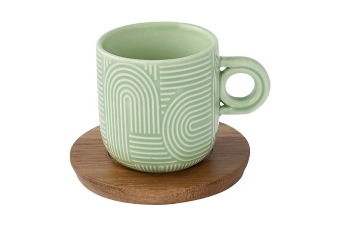 Набор из 4-х чашек Радуга, сиреневая, зелёная, розовая и жёлтая, 0,11 л. Easy Life