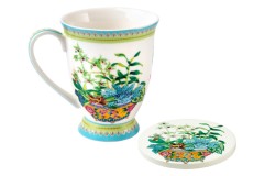 Кружка с подставкой Орхидея, 0,3 л. Maxwell & Williams