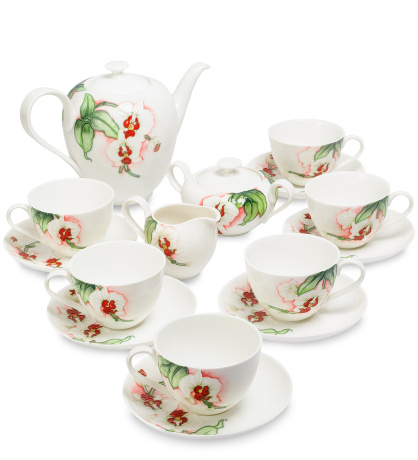 JS-36 Чайный сервиз на 6 персон "Королевская орхидея" (Pavone)