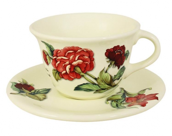 Чашка с блюдцем большая Далия, 0,4л, Nuova Cer