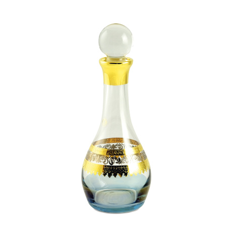 Графин 1 л. H33 см. ADRIATICA, хрусталь голубой/декор золото 24К/платина