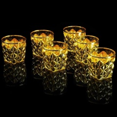 Стаканы, 350 мл. GOLDEN DREAM, набор 6 шт, хрусталь/золото 24К