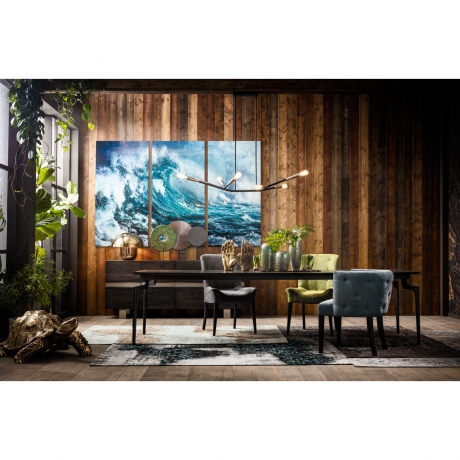 Стул с подлокотниками Theatre, коллекция "Театр" 68*80*64, Полиэстер, Береза, Полиуретан, Дуб, Синий