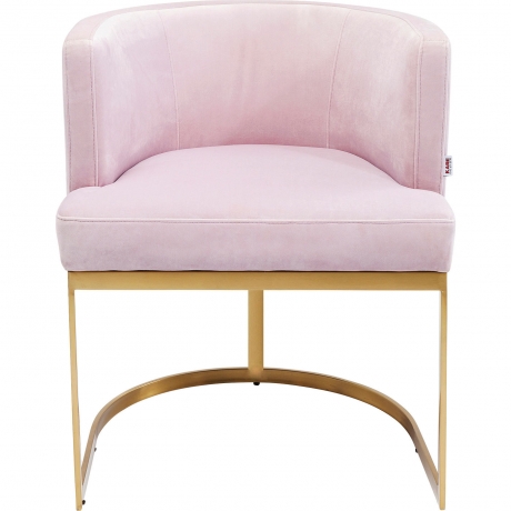 Стул мягкий с подлокотниками Rumba, коллекция "Румба" 61*73*59, Полиэстер, ДСП, Эвкалипт, Нержавеющая сталь, Розовый
