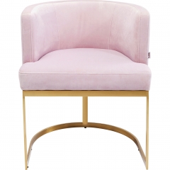 Стул мягкий с подлокотниками Rumba, коллекция "Румба" 61*73*59, Полиэстер, ДСП, Эвкалипт, Нержавеющая сталь, Розовый