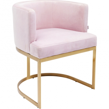 Стул мягкий с подлокотниками Rumba, коллекция "Румба" 61*73*59, Полиэстер, ДСП, Эвкалипт, Нержавеющая сталь, Розовый