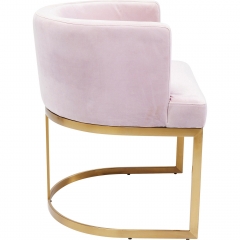 Стул мягкий с подлокотниками Rumba, коллекция "Румба" 61*73*59, Полиэстер, ДСП, Эвкалипт, Нержавеющая сталь, Розовый