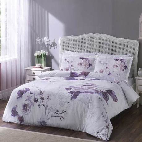 Комплект постельного белья TAC SATIN, 1,5 сп. Davina, сиреневый