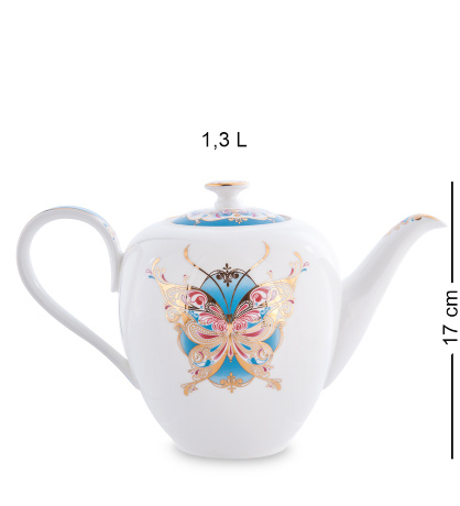 JK- 98 Чайный сервиз 15 пр. на 6 перс. "Песня Мотылька" (Canzone Falena Pavone)