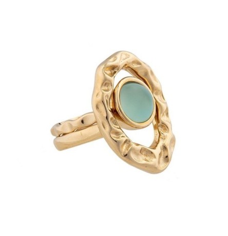 Кольцо двойное Blue Sky Agate, 18.5 мм. Possebon