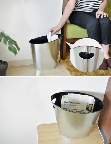 Контейнер мусорный Skinny, металлик, Umbra