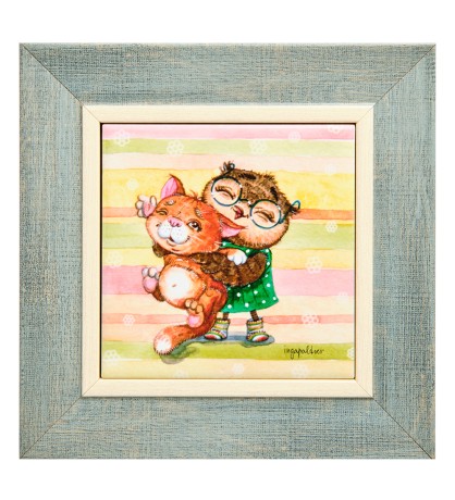 SZ-447 Панно керамическое "Нежный и ласковый" 10х10