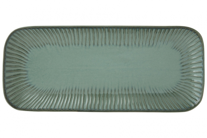 Блюдо прямоугольное Gallery, зелёное, 36х16 см. Easy Life