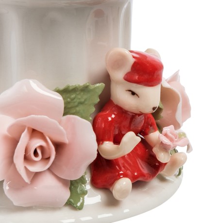 CMS-62/ 2 Подсвечник "Мышка с цветами" (Pavone)