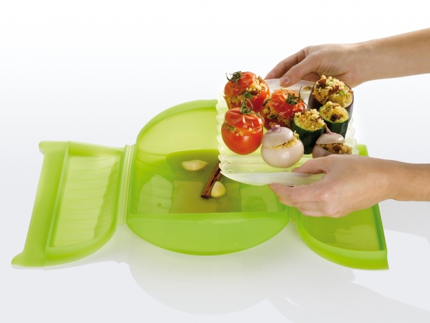 Конверт для запекания Семейный Lekue с поддоном, 3-4 порции, салатовый