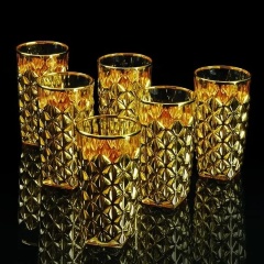 Стаканы, 400 мл. GOLDEN DREAM, набор 6 шт, хрусталь/золото 24К