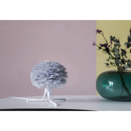 Плафон из перьев Eos micro light grey, 22х16 см. Umage