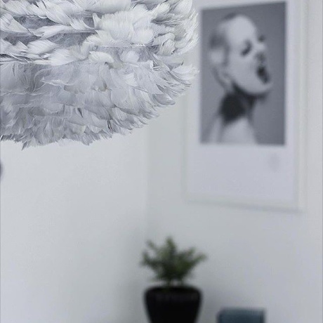 Плафон из перьев Eos micro light grey, 22х16 см. Umage