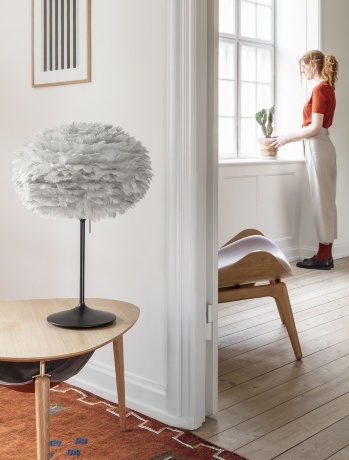 Плафон из перьев Eos micro light grey, 22х16 см. Umage