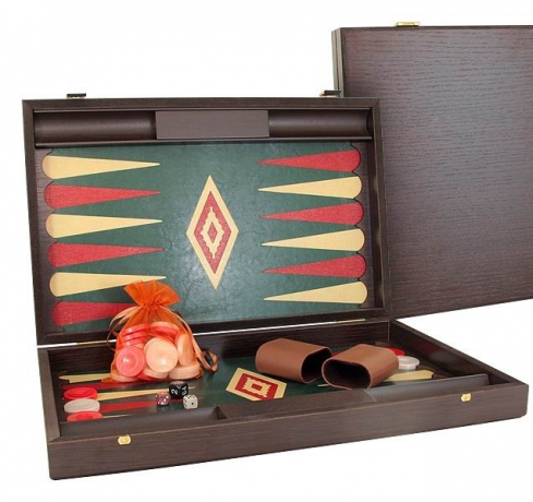 Нарды Красное дерево (кожа), 60х48 см, Manopoulos