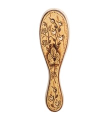 BST-328/3 Массажная расческа деревянная "Полевые цветы" (береста)