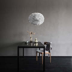 Плафон из перьев Eos light grey, 65х40 см. Umage