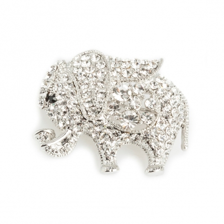 Брошь Слон FAN-06545.1 S/BW Shadore