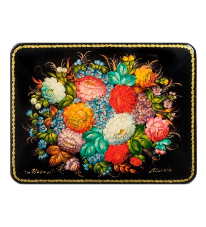 ШК-19/ 9-H Шкатулка в технике декупаж "Цветы" (10х8х3,5)