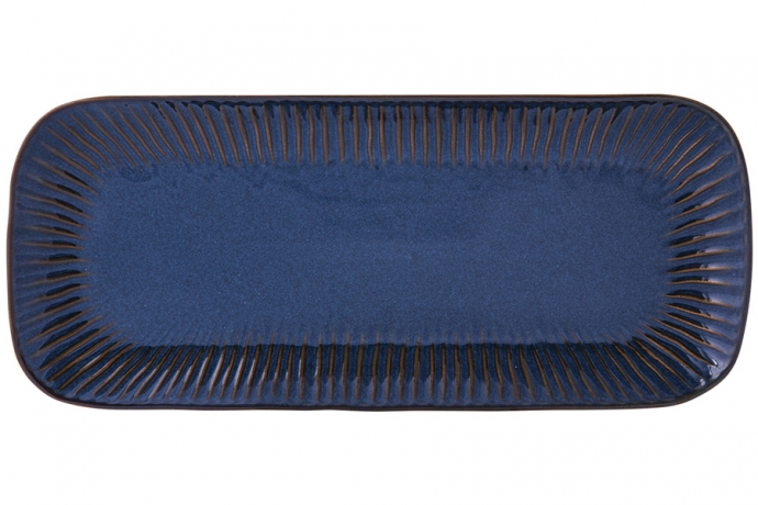 Блюдо прямоугольное Gallery, синее, 36х16 см. Easy Life