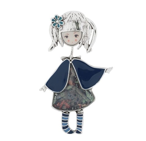 Брошь Девочка в манто XZ0989.24 BL/S Shadore